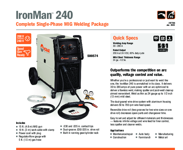 Doublure De Soudage MIG Miller Hobart 172258 - 0,030-0,035, 5 M (15 Pieds), Pour Soudeurs Professionnels