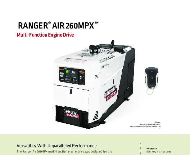 Lincoln Ranger Air 260MPX 5-in-1 Engine Driven Welder & Compressor ...