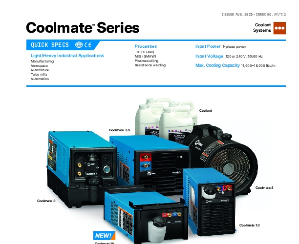 Miller Coolmate 3 Water Cooler 230V - Josef Gas
