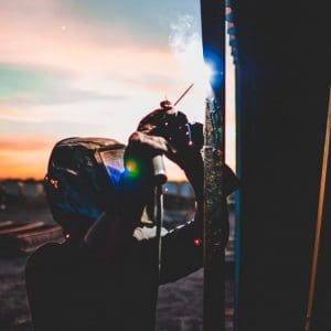 Welder using CO2 Argon mixtures.