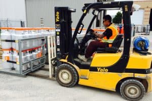 Person driving a Propane Forklift in Toronto