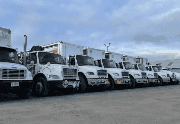 Josef gases trucks lined up for delivery